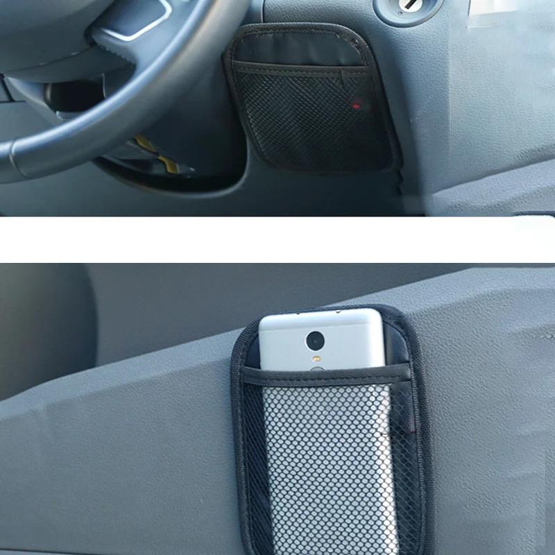 Auto Leder Netzbeutel Aufbewahrung Oxford Stoff Tasche Auto Innenraum Organizer Telefone Münzen Schlüssel Aufbewahrung Auto Verstauen Aufräumen