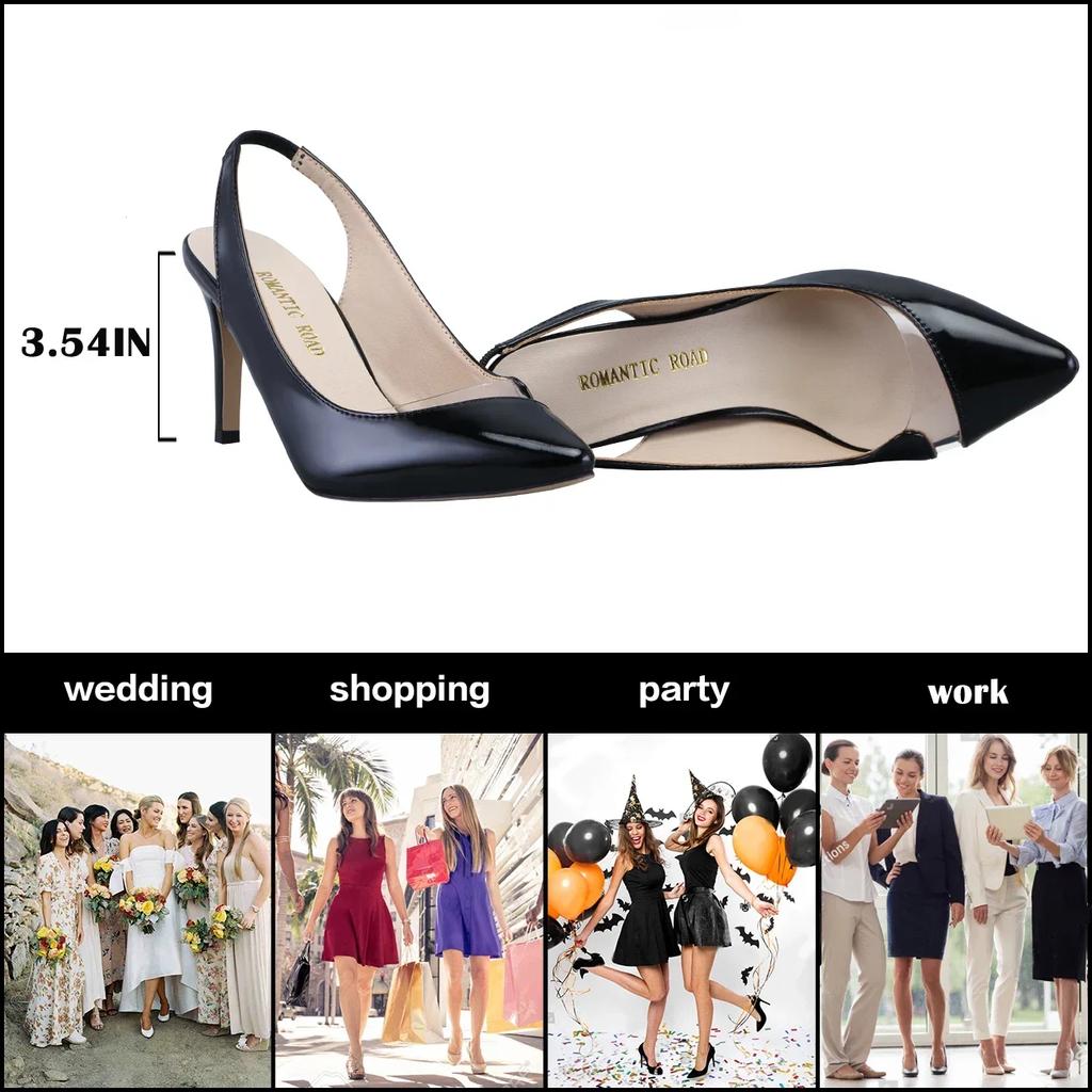 Women‘s Pumps Stilettos Sexy 8cm High Heels Pointed Toe Transparent Slingback Women Party Dress Wedding Shoes Elegant Large Size