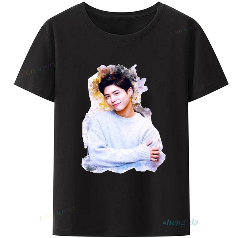 Park Bo Gum Kpop Actor Hot Sale Camiseta Hombre Polyester Material Cheap Short Sleeve Oneck Casual Gothic Popular T Shirt