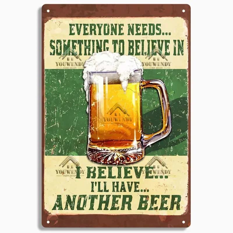 HD Metal Tin Sign Vintage Funny Beer Bar Wall Decor Retro No Working Steak Timer Alcohol Sign for Man Cave Pub Bar Kitchen Dec
