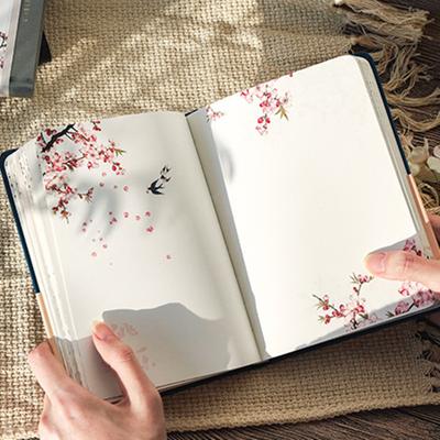 Kreatives Notizbuch mit bunten Seiten, Hardcover-Tagebuch im chinesischen Stil, Wochenplaner, Handbuch, farbige Innenseiten für Studenten