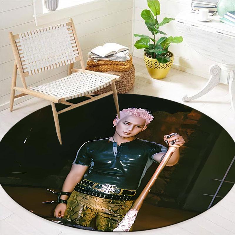 KimMingyu Round Area Rug,Carpet Rug for Living Room Bedroom Sofa Playroom Decor,Non-slip Floor Mat