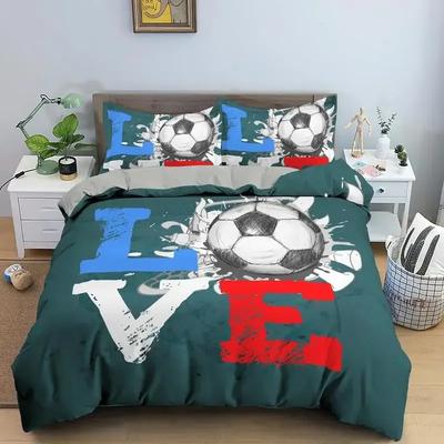 Fußball Fußball Bequeme Bettdecke Bettbezug Kissenbezug Bettwäscheset Kinder Schlafzimmer Dekoration Heimtextil