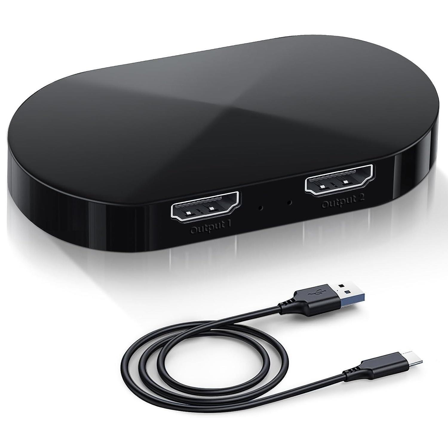 

F12A HDMI 2.0 Splitter 1x2 4K 30Hz 1080P 3D HDCP2.2 HDMI Adapter for Dual Monitors EU Plug