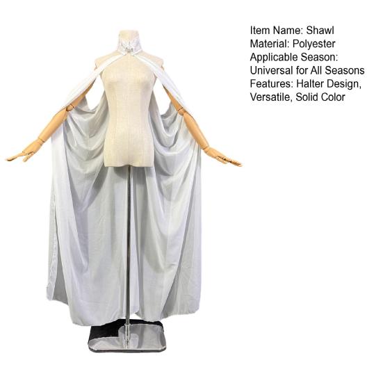 Halter Shawl Solid Color Breathable Off Shoulder Cloak Bright Color