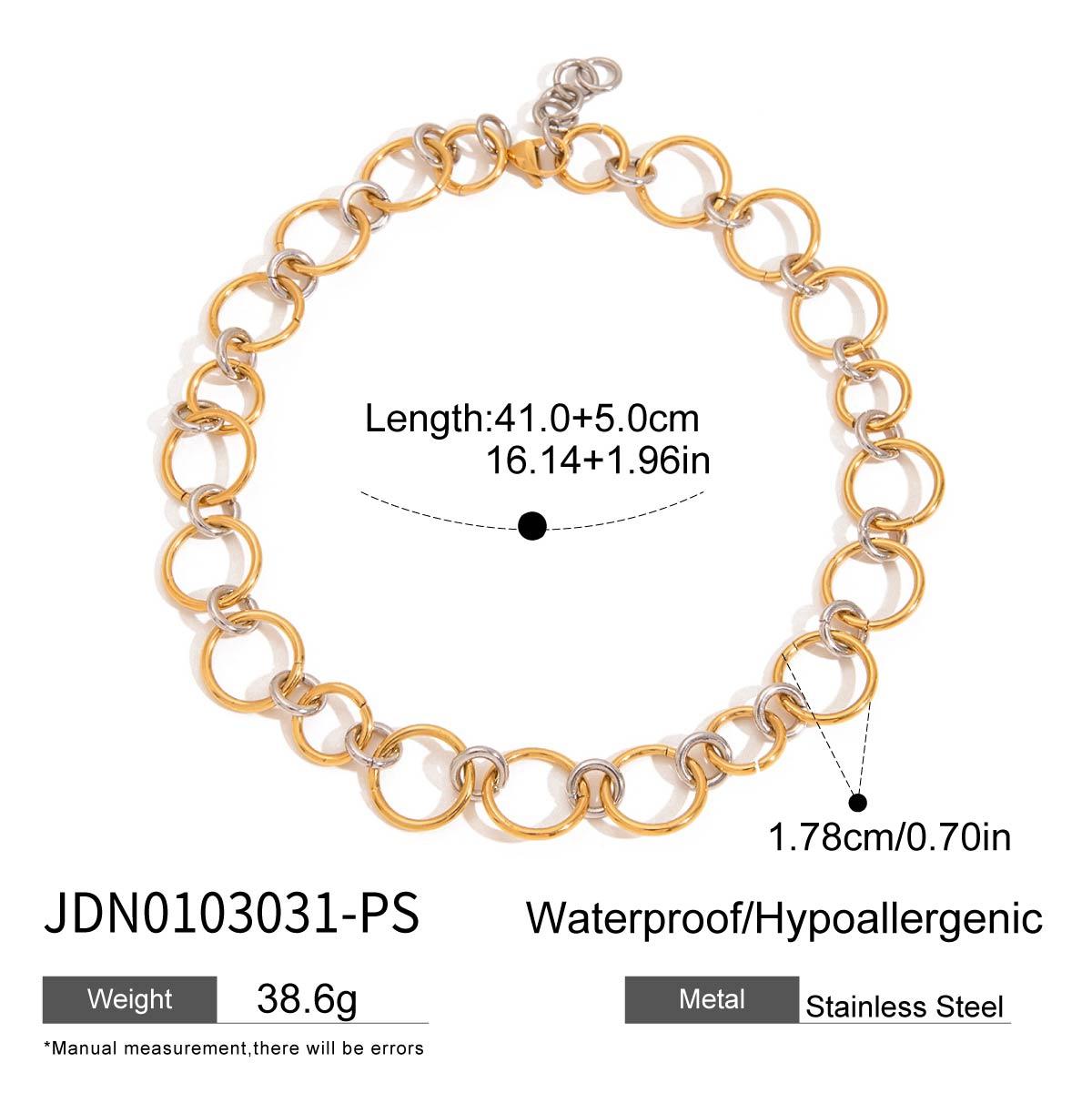 Youthway New Arrival Metal Irregular Circle Hollow Chain Necklace For Women Waterproof Anti Allergic Fashion Versatile Jewelry