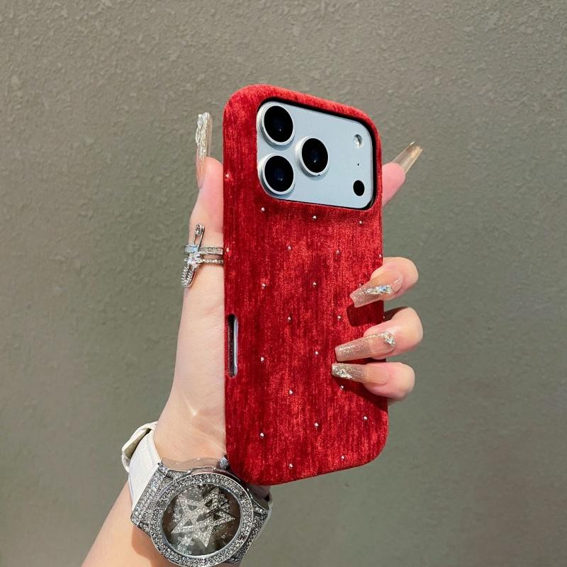 Luxury Velvet Sparkling Diamond Phone Case IPhone 17 Air 16 15 14 13 12 Pro Max Advanced Gift Shockproof Protective Back Cover