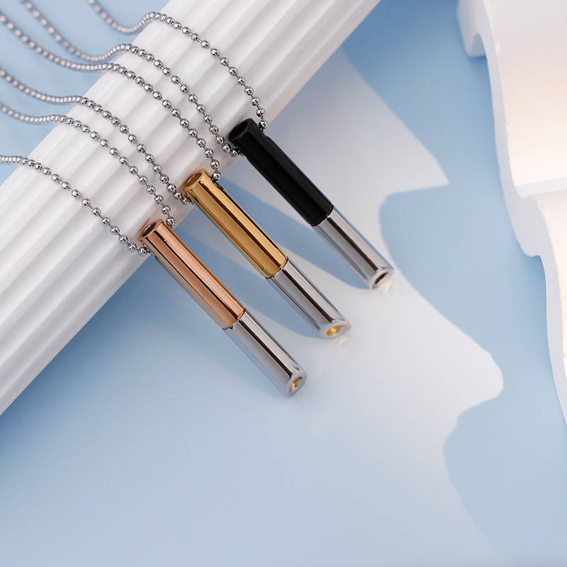 Meditation Breathing Stress-relieving Whistle Anxiety Stainless Steel Pendant Necklace