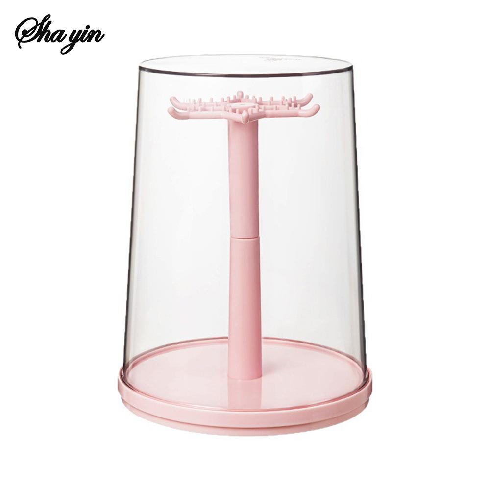 

1 шт. Подставка-витрина для хранения вслепую, Прозрачная вращающаяся коробка-витрина для хранения плюшевых игрушек и фигурок, Коробка для хранения Лабубу розовый