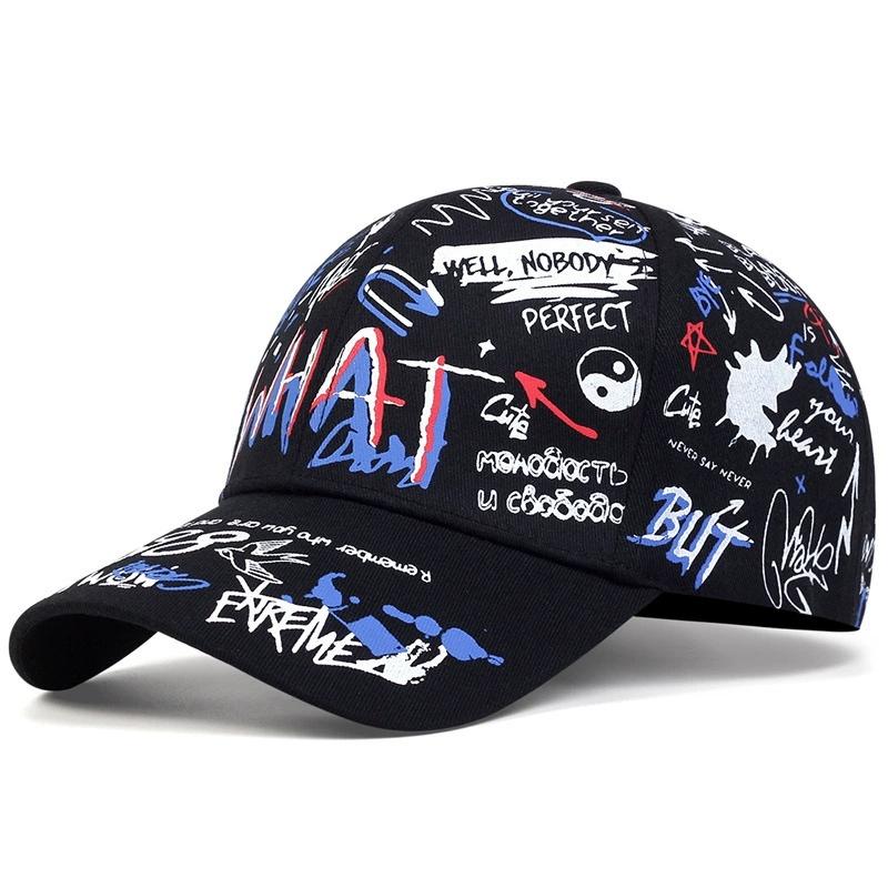 Graffiti printing Baseball Cap Outdoor cotton Shade Hat men women Summer Caps adjustable Leisure hats