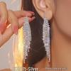 Exquisite Rhinestone Tassel Earrings – Glamorous Long Diamond Drop for Women