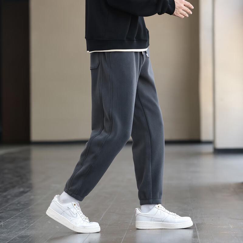 Men's Thickened Straight-Leg Cuffed Trousers