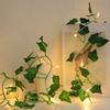 Catena luminosa a batteria con venature trasparenti, aspetto realistico, colori vivaci, risparmio energetico, decorativa, extra lunga, per feste di nozze, foglia verde artificiale