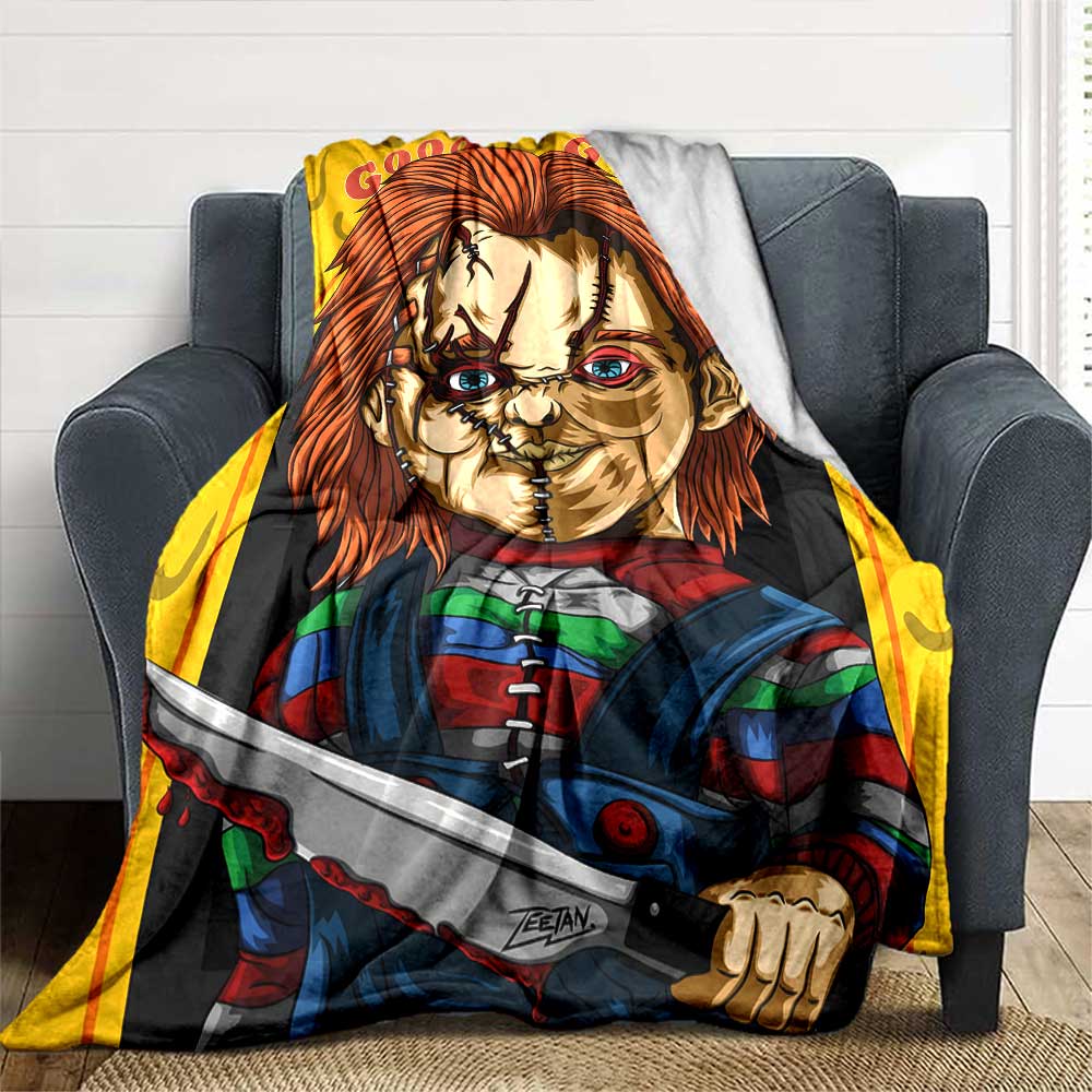 Horror Doll Scissors Blanket Soft Warm Cozy Throw For Picnics Sofa Couch Office Bed Picnics Playful Design Best Holiday Gift for Friends Y9