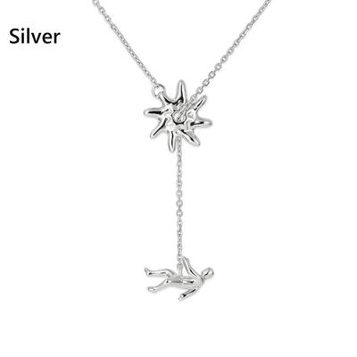 Creative Gift Perseverance Symbol Man Necklace Personality Simple Pendant Necklace Gold Color Silver Color Jewelry Accessories