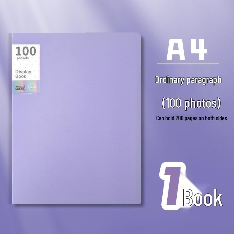 A4 Morandi Color Transparent Insert Folder for Papers and Storage Albums