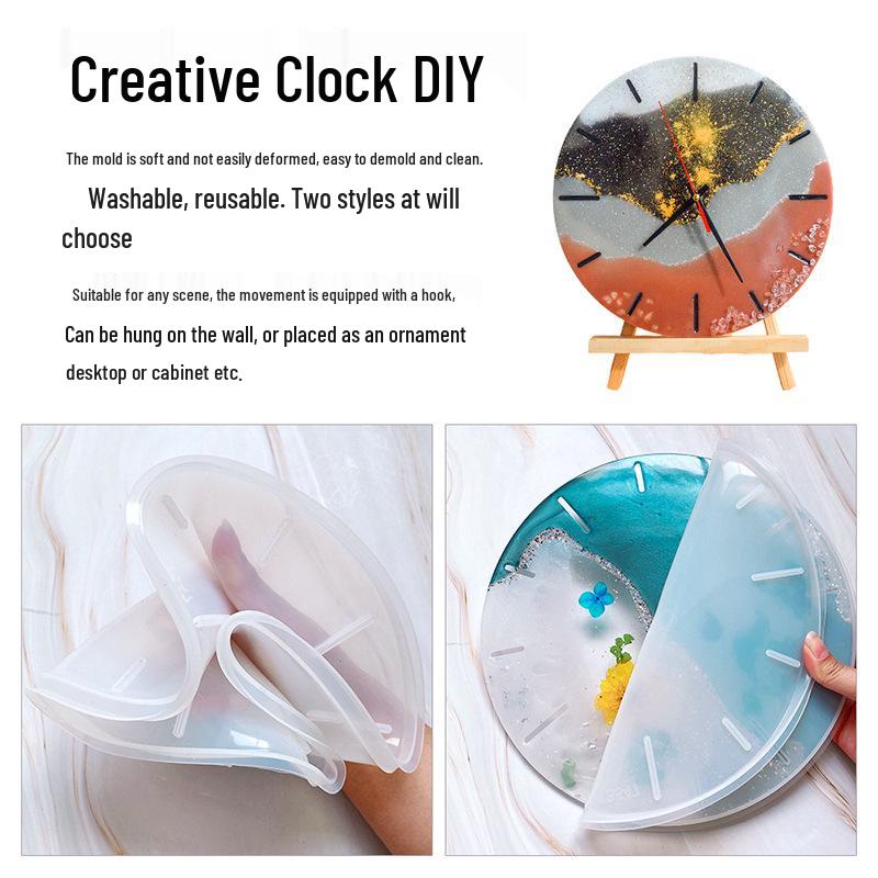 DIY Kulaté hodiny Silikonová forma s římskými číslicemi