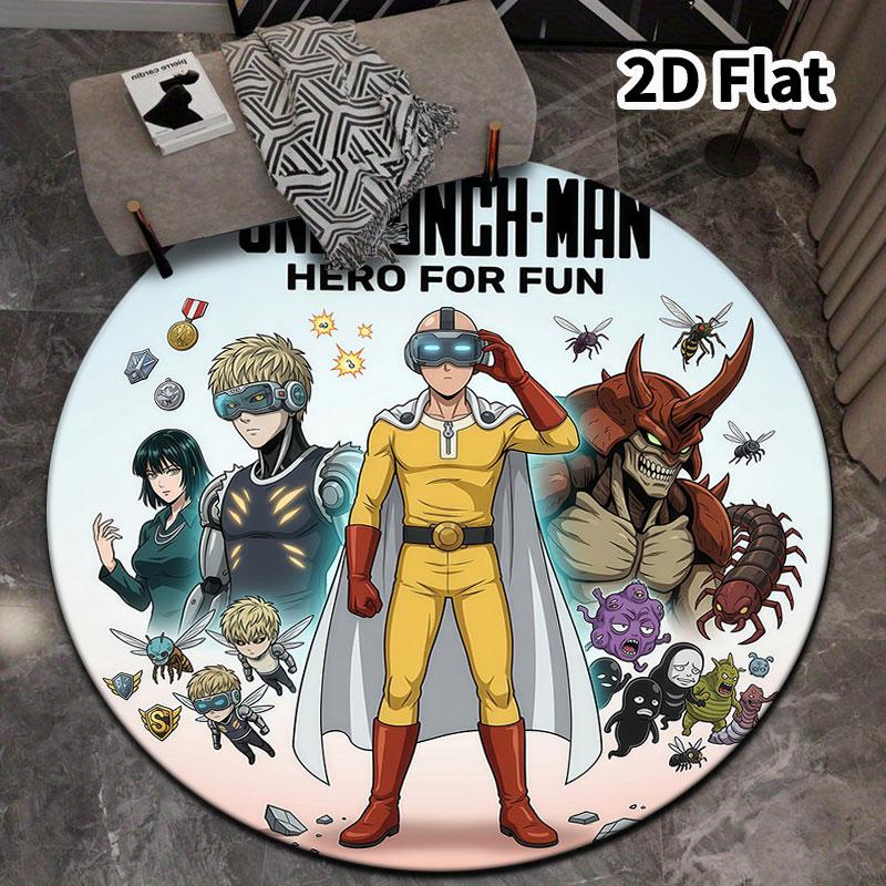 Onepunch Man Round Area Rug Carpet Rug For Living Room Bedroom Sofa Playroom Decor Nonslip Floor Mat
