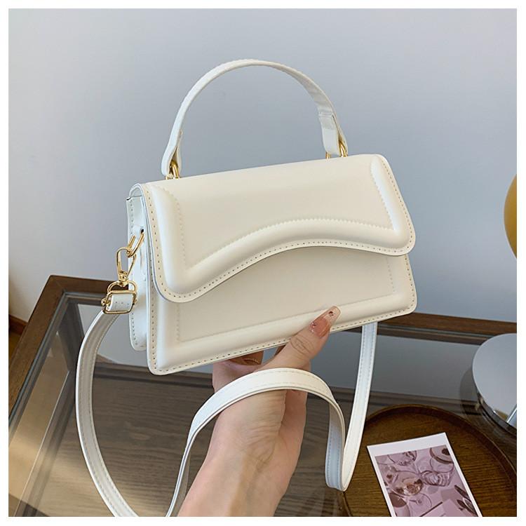 Pu Small Square Bag With Top Flap For Daily Casual Womens Street Style
