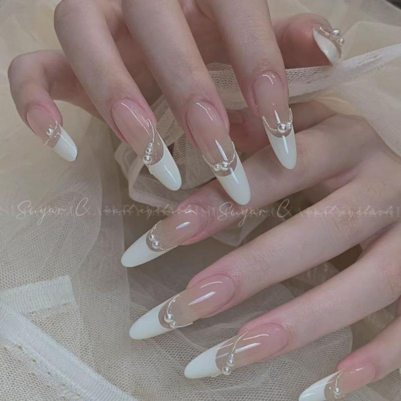 1 Box Nail Parts Half-Round And Full-Round Simulation Pearl And Steel Beads Set Nail Decoration Parts Nails Nail Supplies