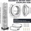 DVC-180 Magnetic Clamp Dryer Exhaust Hose Connection Kit Air-Tight Sealed Dryer Exhaust Hose Connection Kit Easy-Clean Quick-Release Coupling