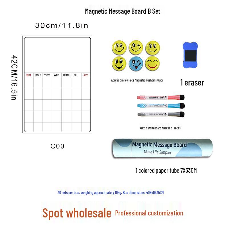 Custom Magnetic Wipeable Acrylic Fridge Calendar Board Sticker.