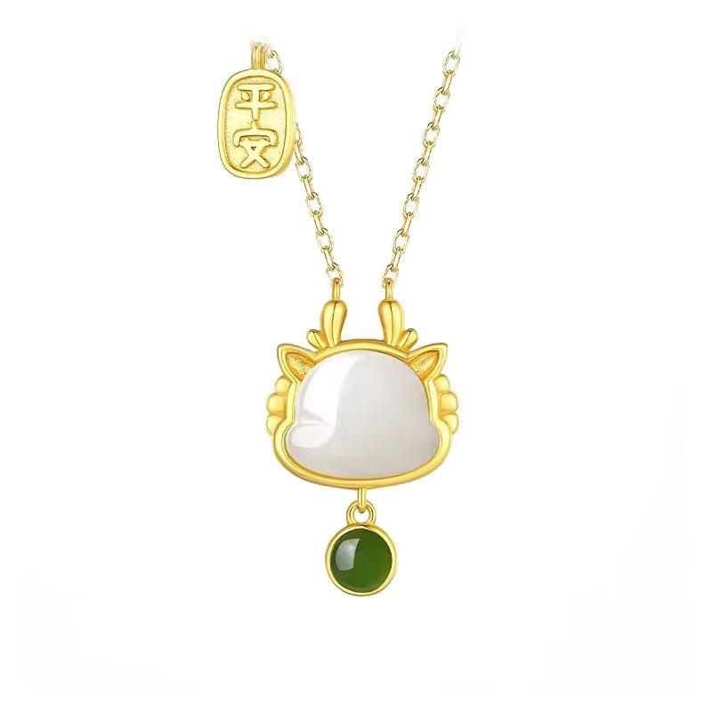 

Ожерелье с подвеской в виде дракона Ping An Bubble, женская новая китайская стильная высококачественная цепочка на ключицу, подарок