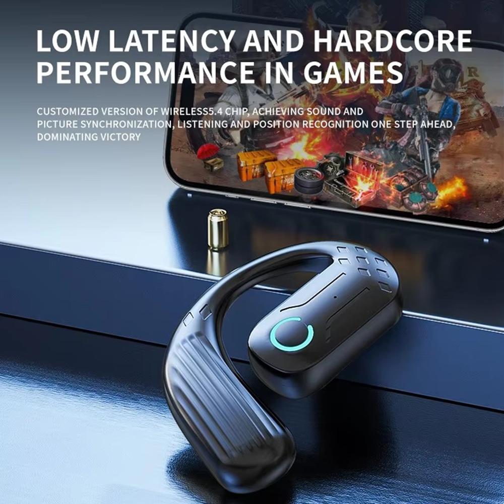 Wireless Bluetooth 5.4 Earphone 180° Rotation Ear Hook HIFI Stereo With MIC HD Call Open Single Ear Headset For Game Music Sport