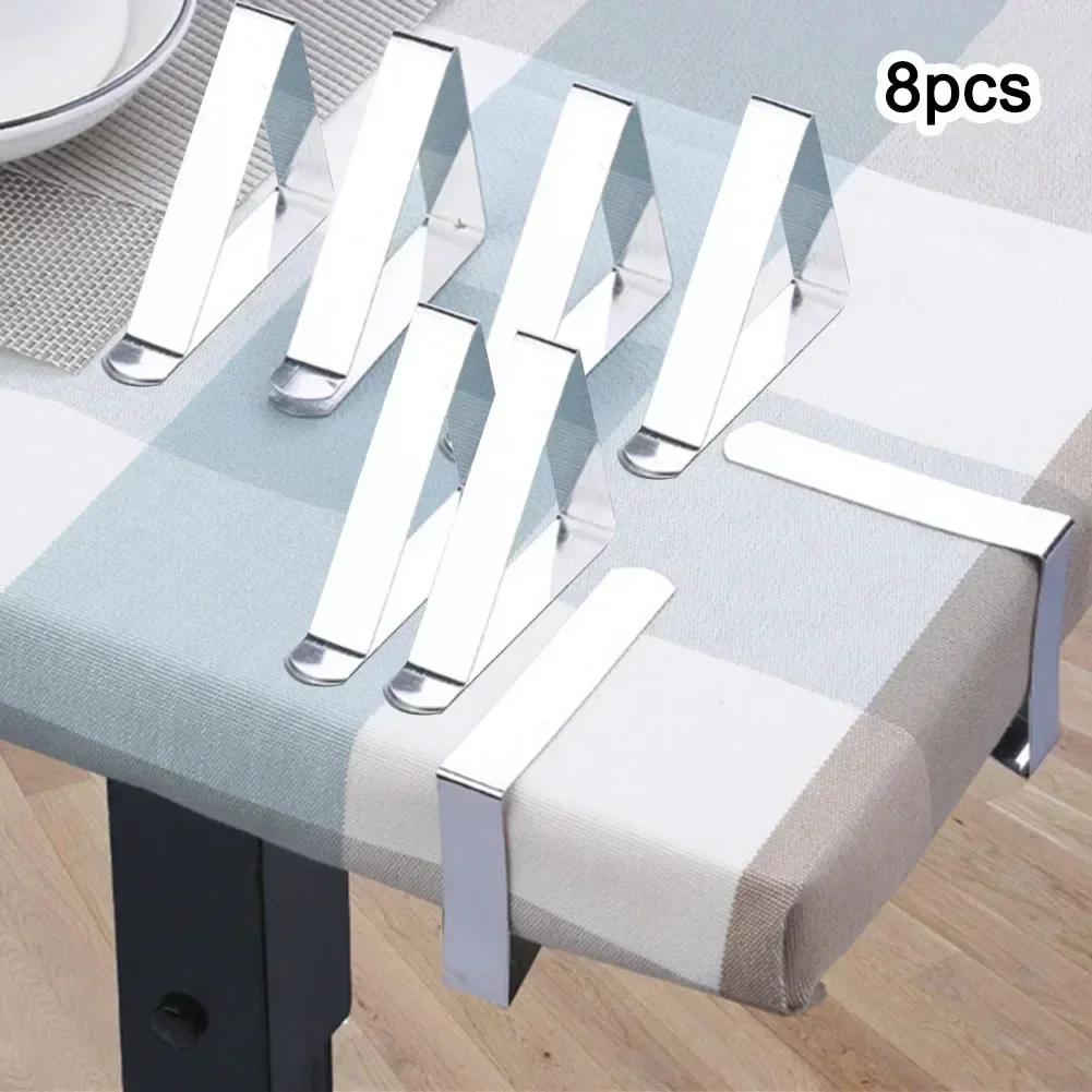 Druable Table Cloths Clip Stainless Steel Silver Clamps Convenient Garden Holder Household Light Weight Party Picnic