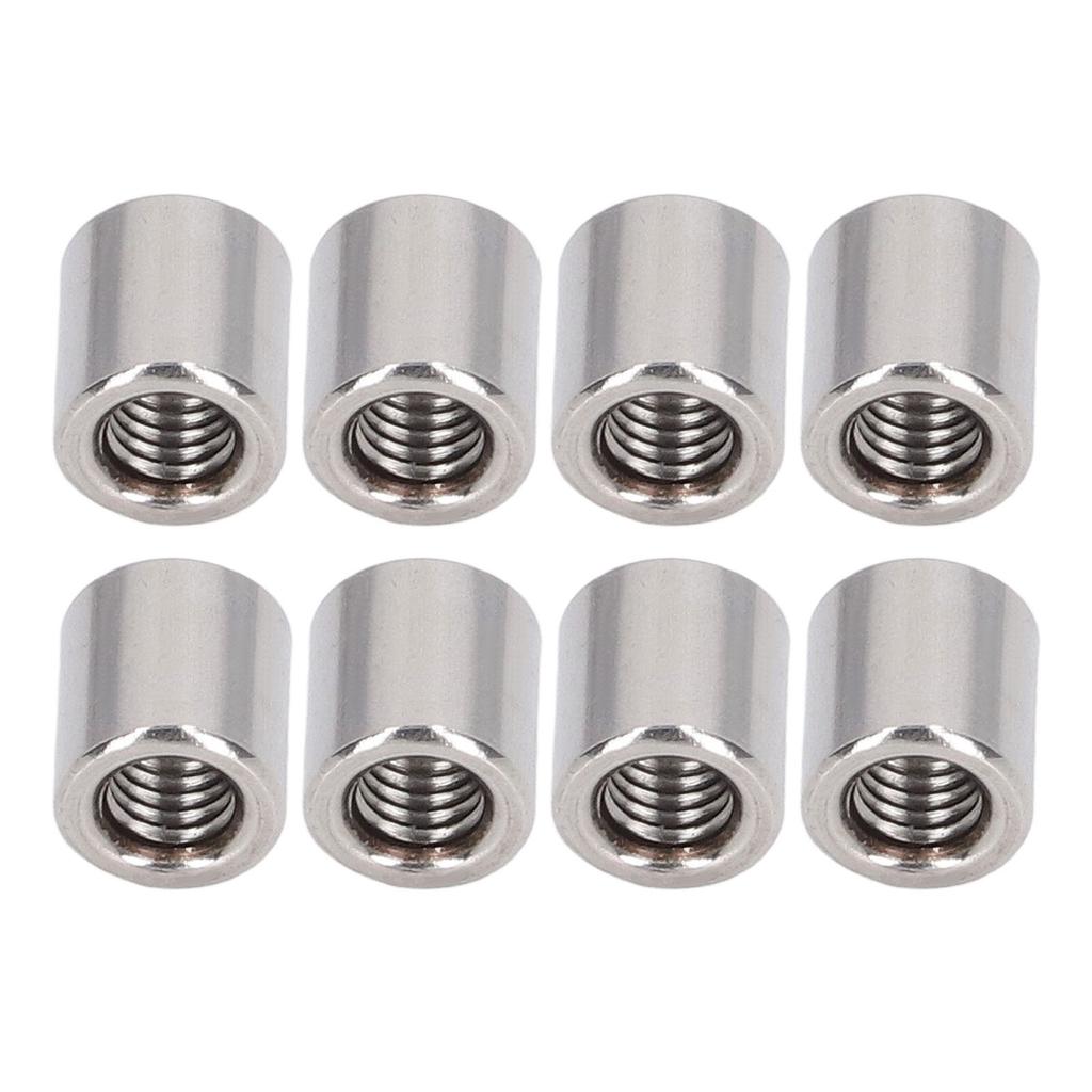 50Pcs Coupling Nut Round Rod Connector 304 Stainless Steel Female Thread M6x1.0 10 L11mm