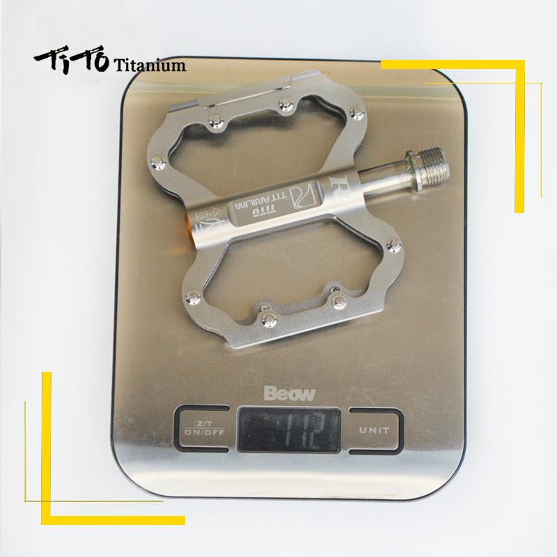 TiTo Titanium Ultralight Pedal Bicycle Pedal Titanium Alloy Axis Bike Pedals  MTB Cycling Titanium Bike 1 Pair Titanium Pedal