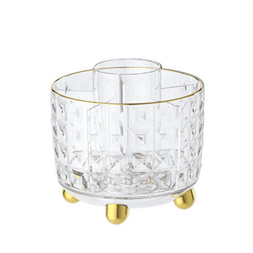 Stifthalter 360 Grad drehbar Multifunktional Make-up Pinsel Kosmetik Drehbarer Aufbewahrungsorganizer für Schreibtisch Transparent