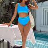 OFTBUY 2025 New Summer Sexy Sports Style High-waisted Swimsuit Women 2 Pieces Bikini Set Removable Bra Beach Swimwear Female