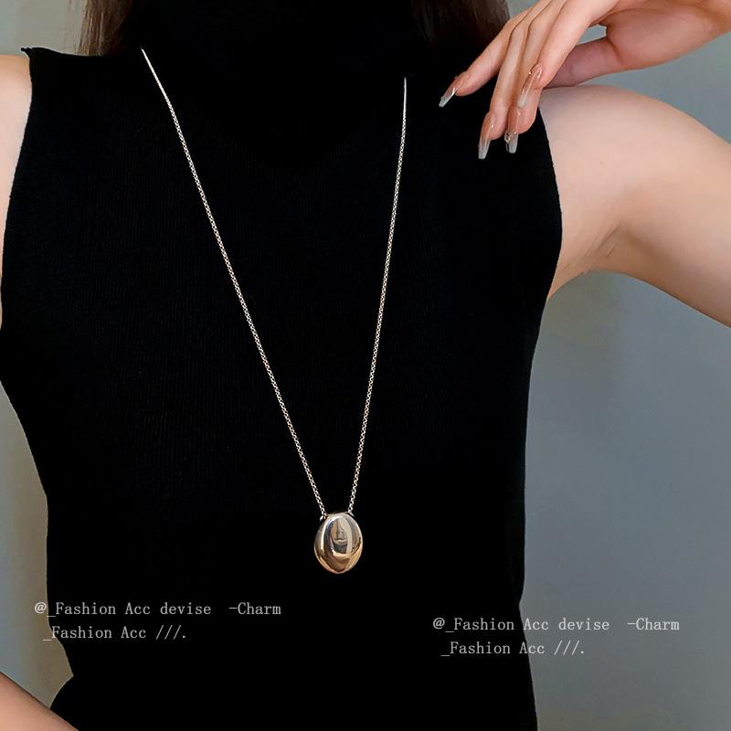 Titanium Steel Oval Chain Necklace - Stylish Stainless Steel Jewelry