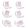 62KD 6Pcs Luminous Pig Ornaments Car Mini Resin Piggy Figures Miniatures Garden Pigs