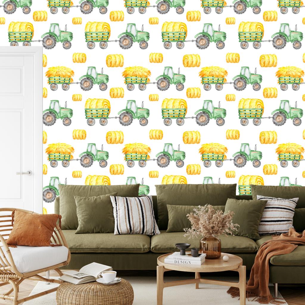 Tractors wallpaper for living room and bedroom 50x1000