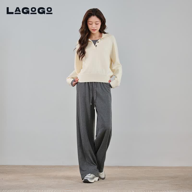 LAGOGO 2026 Spring Wide-Leg Pants L