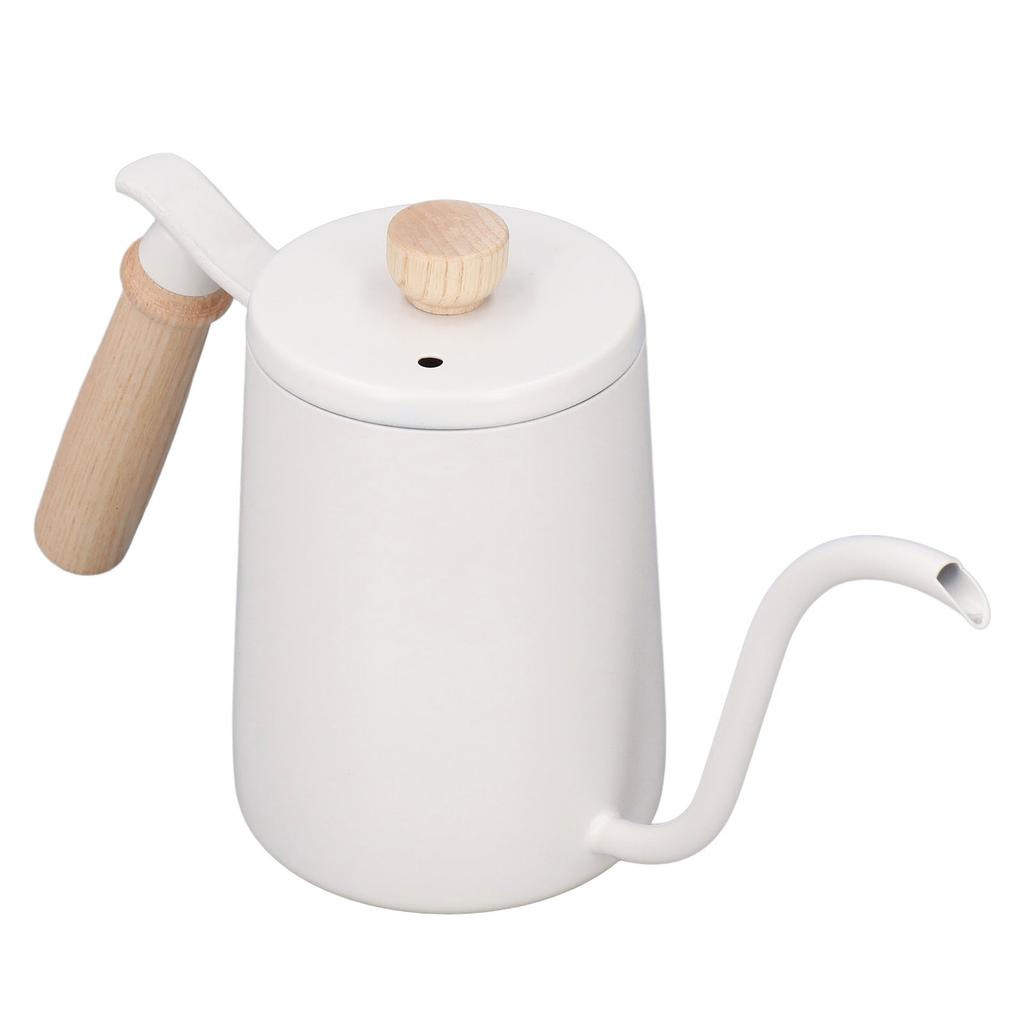 Coffee Pour Over Kettle 600ml Gooseneck Vent Hole Wooden Handle Food Grade Stainless Steel Ergonomic Gooseneck Kettle