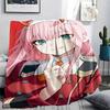 1PC DARLING In the FRANXX Zero Two Print Flannel Blanket, High Quality All Seasons, Home Decor, Warmth and Comfort, Perfect for Christmas Gifts