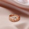 Trendy Unique Women Rings  Rose Gold With Natural Zircon Hollow Pattern Ethnic Wedding Rings Fashion Jewelry Gift