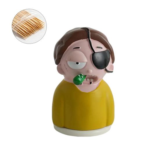 Cartoon Character Toothpick Large Holder Covered Toothpick Capacity Dust-Proof Storage Box Kitchen