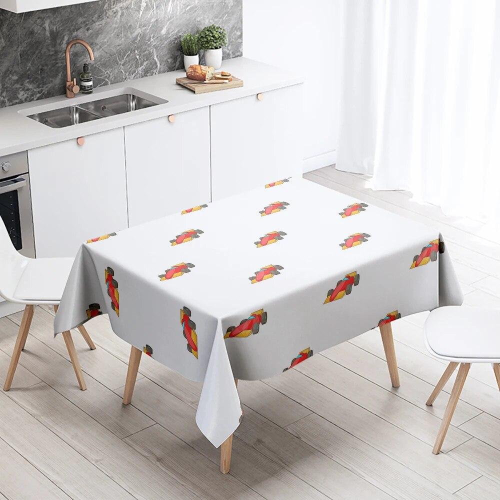 Cartoon Tablecloth Home Decor Stain Resistant Waterproof Table Decoration Rectangular Kitchen Fireplace Countertop