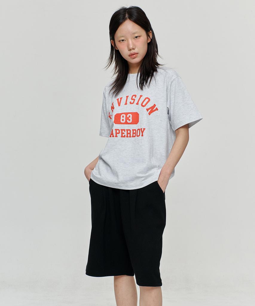 PAPERBOY [Set] Envision Short Sleeve Half Pants Set-White