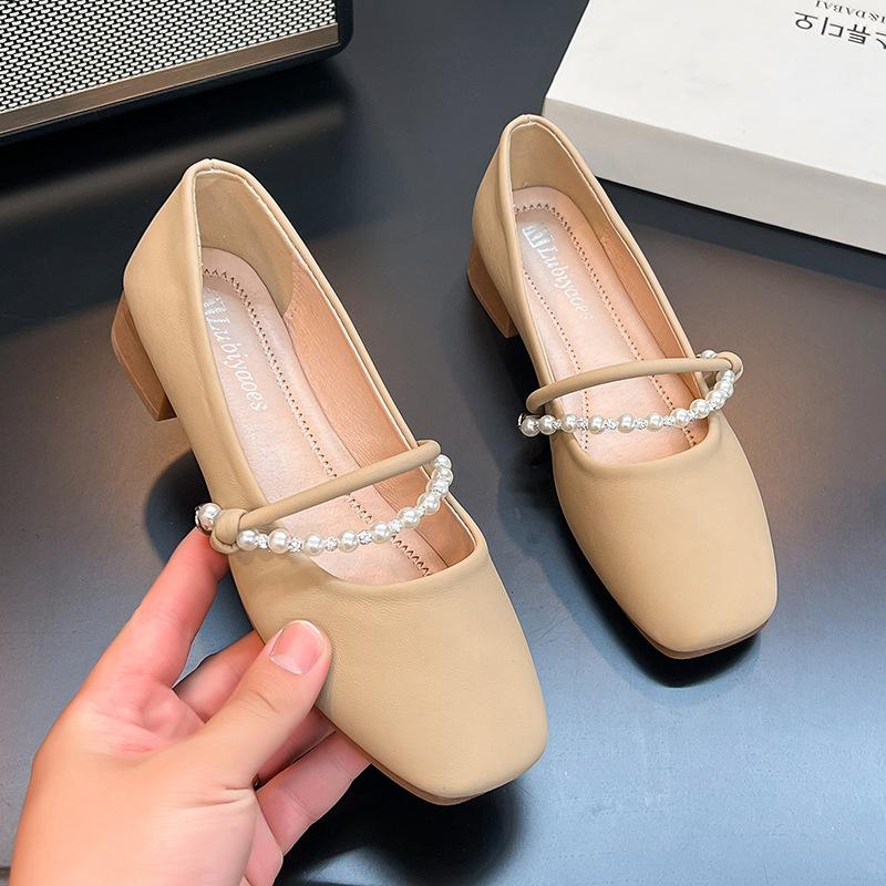 Mary Jane Fairy with Skirt Small Leather Single Shoes Girl 2025 Spring and Autumn New Late Evening Breeze Gentle Flat-bottomed Grandma Ladle Shoes