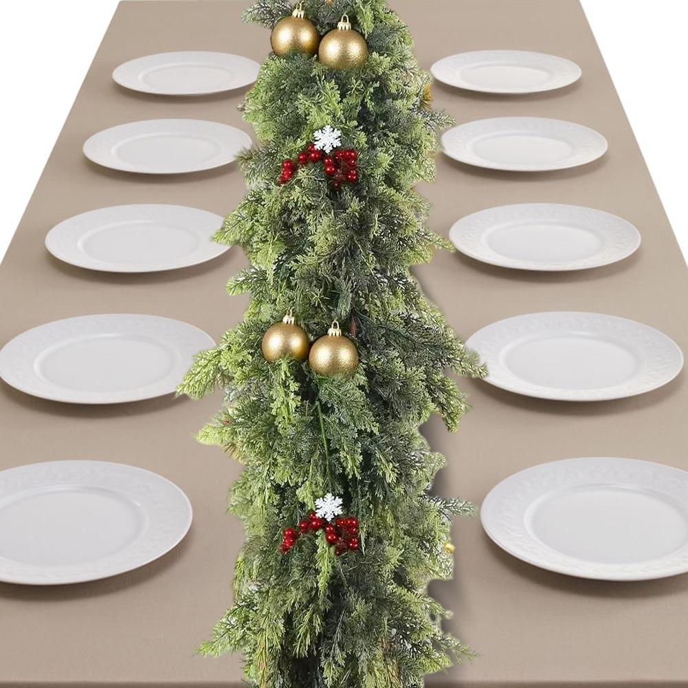 150cm 59.05 Inches Festive Decoration Sturdy Holiday Decor Indoor Outdoor Decor Long-lasting Holiday Decor Lifelike Cedar Leaves