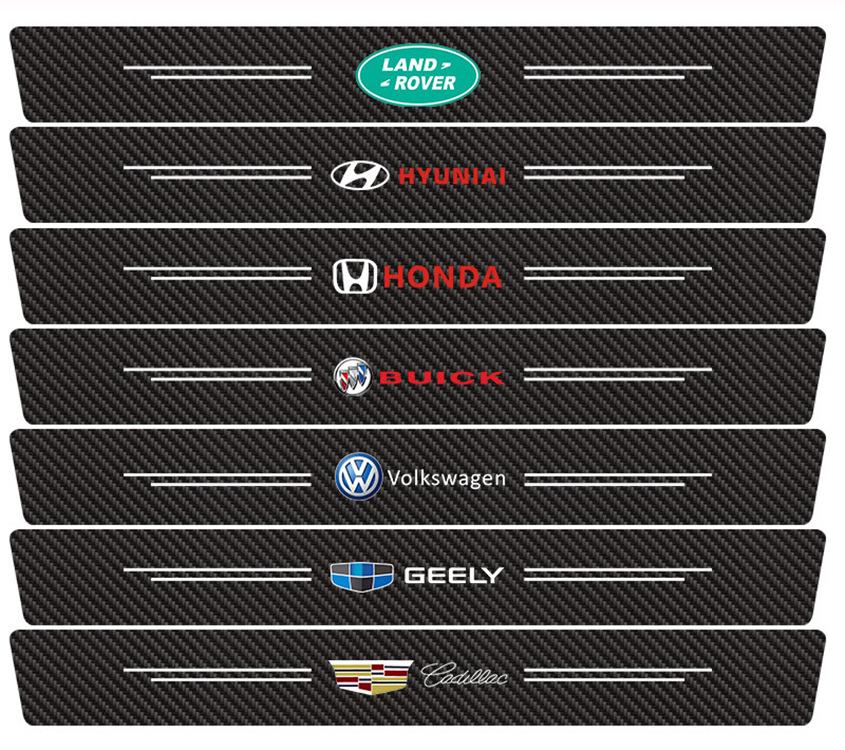 Car Door Sill Protector Carbon Fiber Anti-Scratch Step Guard