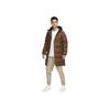 Nike Logo Print Zip-Up Hooded Down Jacket Men Outerwear Brown DV1134-259