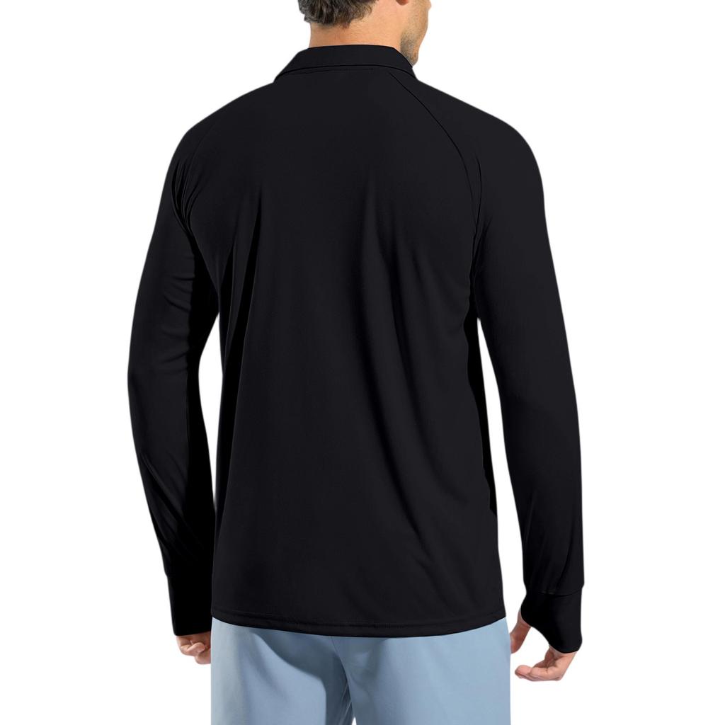 Men's Raglan Long Sleeve Golf Shirt UPF 50+ Lightweight Shirt