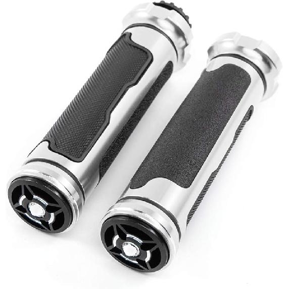 Hand Grips 7/8'' 22mm Motorcycle Grips Non Slip Universal Aluminum and Rubber Gel Handlebar Grip for Motorbike