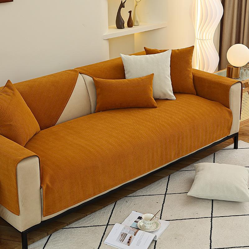 Sofa Cushion Four Seasons Universal Chenille Simple Cover Towel Light Luxury Nordic Matcha Sofa Cover